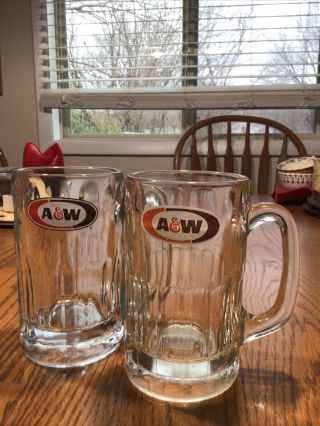 Vintage A&w Root Beer " All American Food " 16 Oz Heavy Glass Mug ‘68 - ‘95