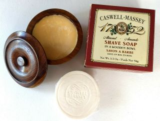 Caswell - Massey Shaving Soap In Wooden Bowl W/ Box,  Soap Refill