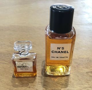 2 Vintage Bottles Of Chanel No 5 Perfume Tiny Bottle 70s Number Five York
