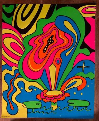The Third Eye Blacklight Poster 1967 Dreaming Lotus R.  Bell Aa N729 Pm