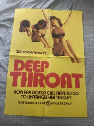 1972 Deep Throat Vintage Adult Film Movie Poster 24x16