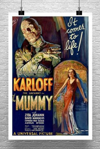 The Mummy 1932 Vintage Horror Movie Poster Giclee Print On Canvas Or Paper