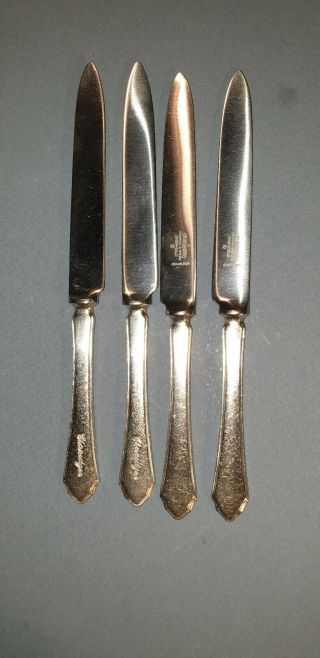 Vintage Mappin And Webb Silverplate Pembury Fruit Knives Claridges On Handles