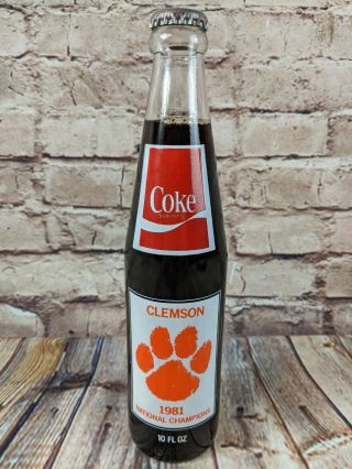 1981 Clemson Tigers National Championship Coke Coca Cola 10oz - Fast Ship