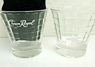 Vintage Set Of 2 Crown Royal Drinking Glasses Rocks Highball Cocktail Mixed Bar