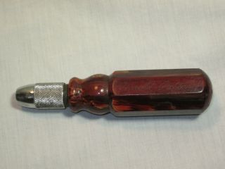 Vintage Antique Red Marble Bakelite ? Handle X - Acto Blade Holder Tool Part