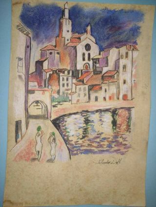 Salvador Dalí Mixed Media Drawing On Cardboard Hand Made Signed & Stamped