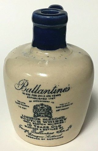 Vintage Ballantine’s Scotch Whisky Mini Advertising Stoneware Jug Scotland Bar