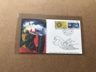 Un 1983 Wcy Fdc,  Signed By Hans Erni,  Dove Drawing By Pencil,  Renown Swiss Artist