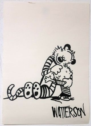 Calvin And Hobbes - Bill Watterson,  Comics Artwork,  Hand Drawn Signed Drawing