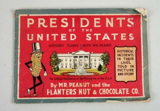 1932 Mr.  Peanut Presidents Of The United States Paint Coloring Book Planters Nut