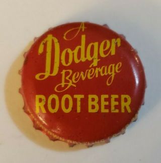 Vintage Dodger Root Beer Cork Red Soda Pop Bottle Cap Watertown South Dakota