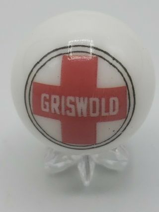 Griswold Cast Iron Skillet Red Logo White Shooter Marble Collectible