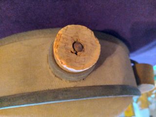 Vintage Army,  Marine military Round covered canteen cork plug,  shoulder strap U S 2