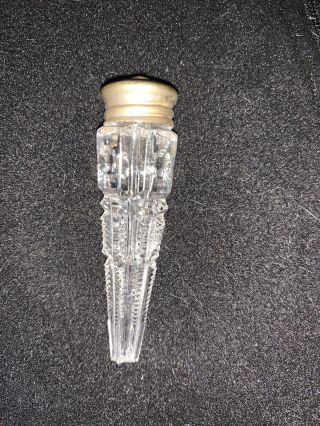 Antique Victorian Perfume Scent Bottle / Lacrimony Cut Glass Circa 1880?