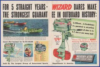 Vintage 1951 Wizard Outboard Motors Boating Ephemera 50 