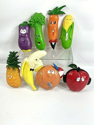 8 Anthropomorphic Refrigerator Magnets Fruit & Vegetable Vintage Fridge