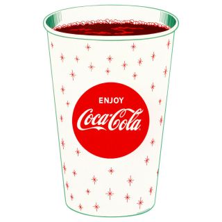 Enjoy Coca - Cola Soda Fountain Paper Cup Decal 15 X 24 Coke Kitchen Decor