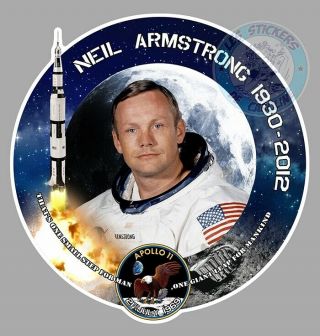 Sticker Apollo 11 Nasa Neil Armstrong Astronaute Lune Pas Autocollant Ab187