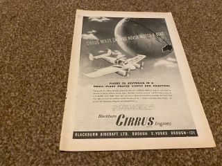 (ac22) Advert 11x8 " Blackburn Cirrus Engines - Miles Gemini