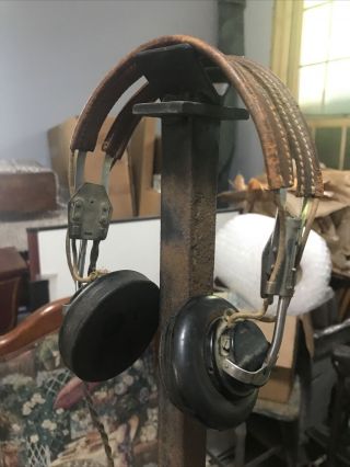 Vintage Military Us Air Force Navy Headset Receiver Ww2 Anb - H - 1