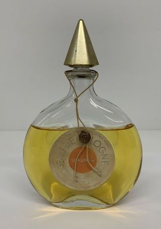 Vintage Guerlain Shalimar Eau De Cologne 3 Oz Bottle Glass Top France 80 Full