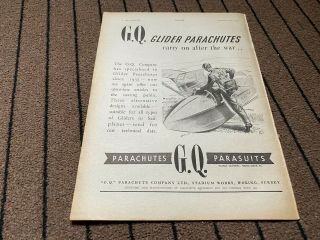 (ac18) Advert 11x8 " G.  Q.  Parachute Company Ltd - Glider Parachutes