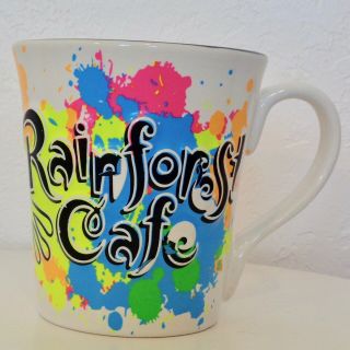 RARE Rainforest Cafe Frog Mug colorful Paint Splatter collectible coffee cup 2