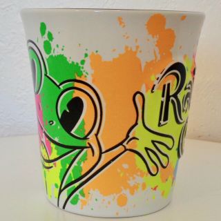 RARE Rainforest Cafe Frog Mug colorful Paint Splatter collectible coffee cup 3