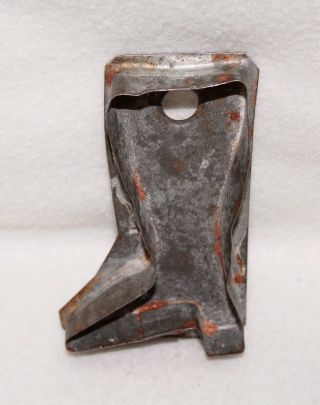 Primitive Antique “tall Boot” Flat Back Tin Cookie Cutter With Finger Hole