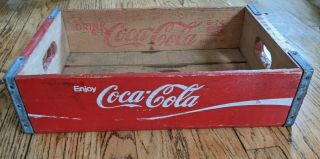 Vintage Coca - Cola Wooden Coke Crate Carrier 1974 Gideon,  Mo