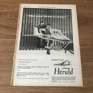 (sta13) Advert 11x8 " Handley Page Herald,  Civil And Military Jet - Prop Transports