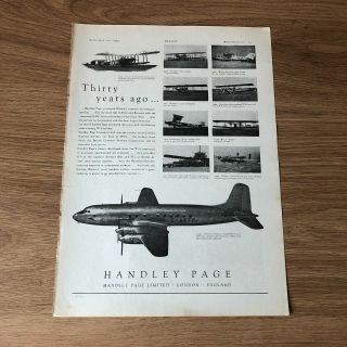 (sta94) Advert 11x8 " Handley Page Limited,  Pioneers Of Overseas Air Transport