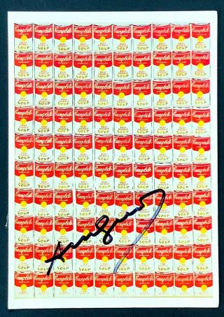 Hand Signed Signature - Andy Warhol - 100 Campbell Soup Cans - 4x6 Postcard