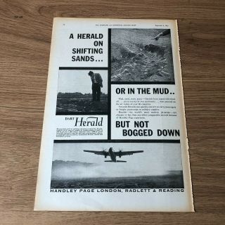 (sta41) Advert 11x8 " Handley Page Dart Herald,  Convert To Carry Troops/supplies