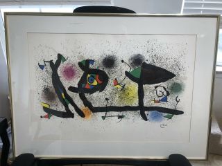 Sculptures Of Miro Joan Miro Signed In The Stone Lithograph 1973 With Framed