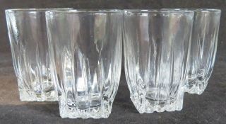 4 Vintage Federal Glass Park Avenue Mid Century Shot Glasses -
