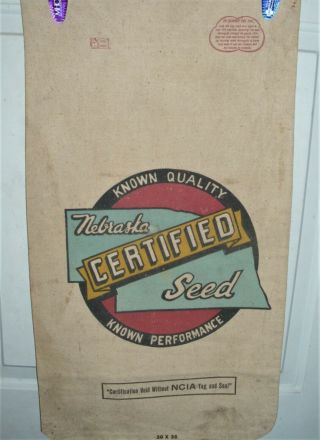 Farm Vintage Nebraska Certified Hybrid Corn Advertising Cloth Seed Sack