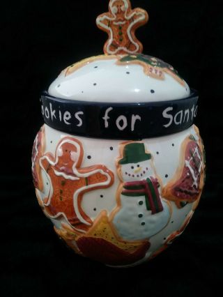 Vintage Ceramic Christmas Holiday Gingerbread Man Cookie Jar,  Holiday Fun