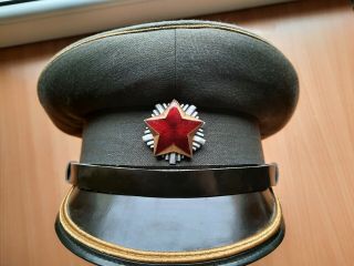 Yugoslavia Army Jna Officer Hat Military Cap Red Star Armee Hut Era Before 1991