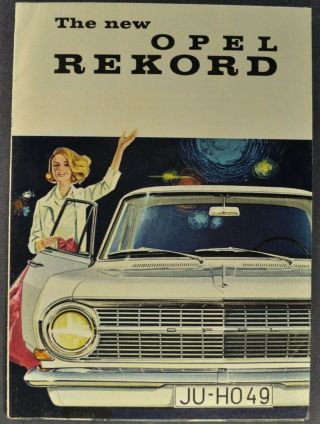 1963 Opel Rekord Sedan Sales Brochure Folder 63