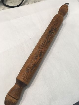 Vintage Solid Wood Hand Turned Rolling Pin 14”