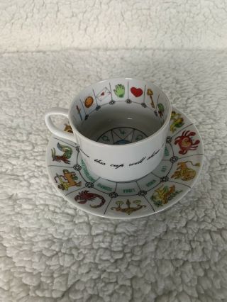 Vintage Fortune Teller Zodiac Tea Cup And Saucer