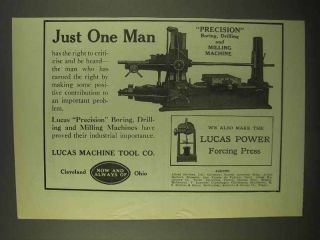 1922 Lucas Precision Boring Drilling Milling Machine Ad