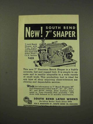 1949 South Bend 7 " Precision Bench Shaper Tool Ad