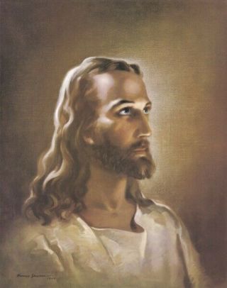 Warner Sallman Head Of Christ 20x16 Canvas Art Lord Jesus Vintage Picture