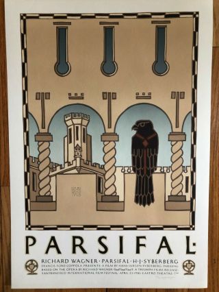 David Lance Goines Signed Print.  Parsifal Film Release,  150 Of 300.  1983.