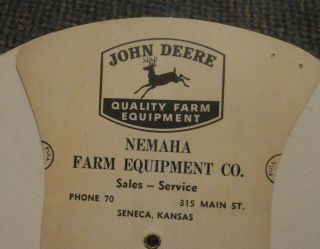 C1940s Seneca Kansas John Deere Ad Fan Nemaha Farm Equipment Dealer