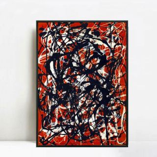 Framed Abstract Art - - Form By Jackson Pollock Canvas Giclee Print 24 " X32 "