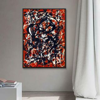 Framed Abstract Art - - Form by Jackson Pollock Canvas Giclee Print 24 